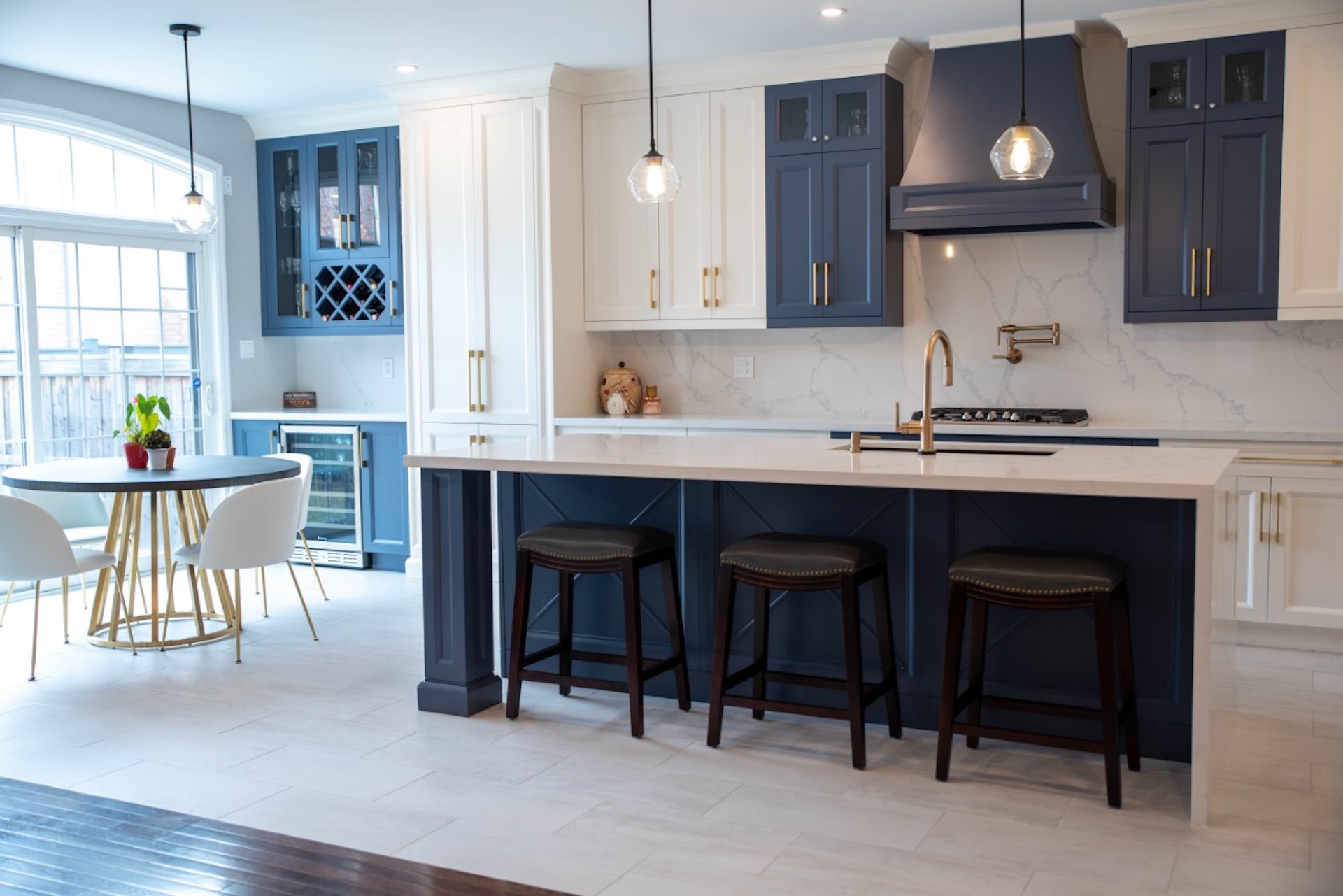 Blue custom kitchen design
